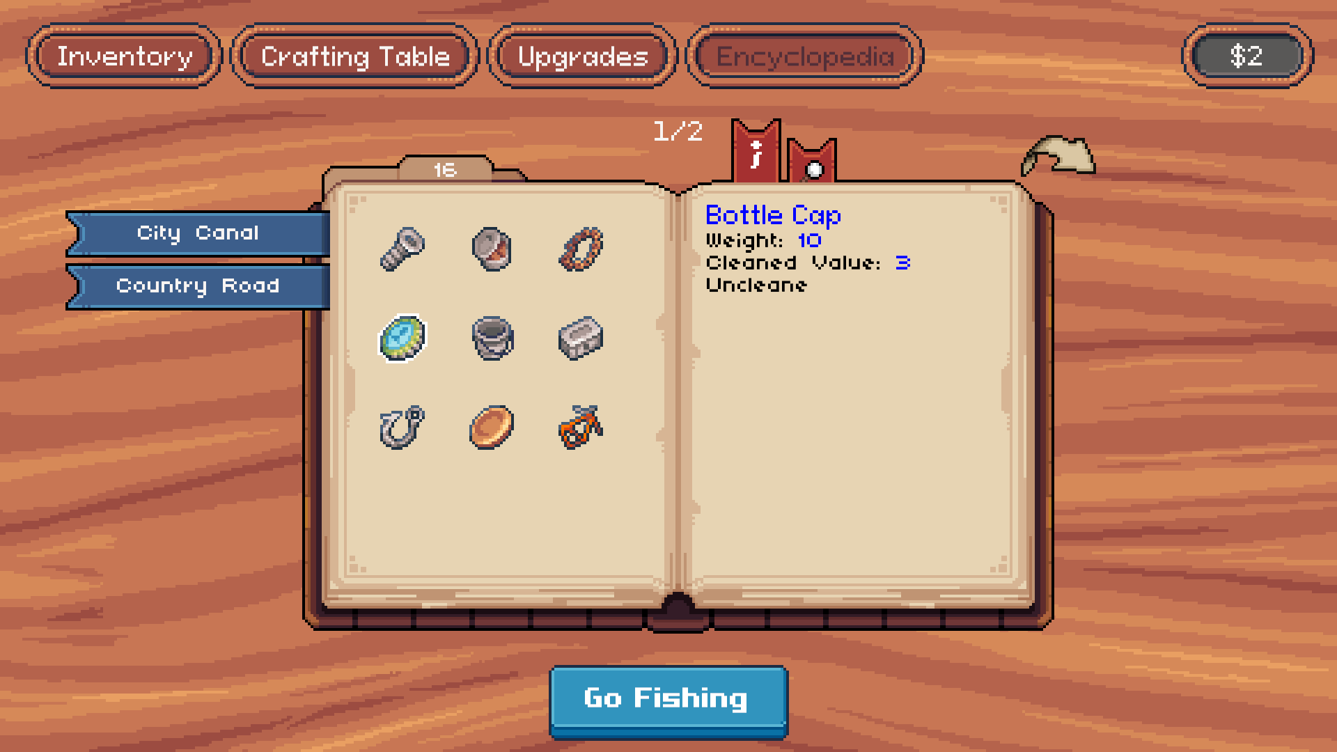 Screenshot of the encyclopedia in Magnetic Catch
